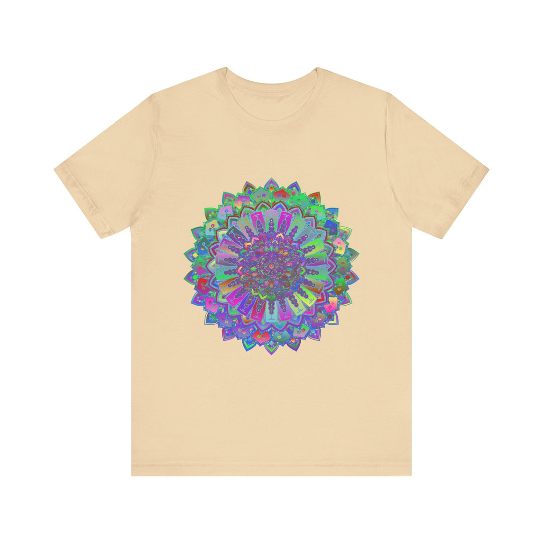 Vibrant and detailed mandala t-shirt with a colorful and intricate design