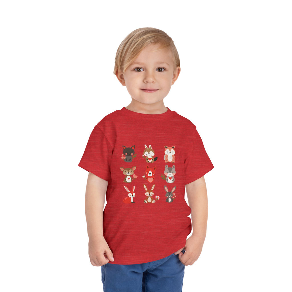 Animal Love Kleinkind T-Shirt, süße Cartoon Tiere T-Shirt für Kinder 
