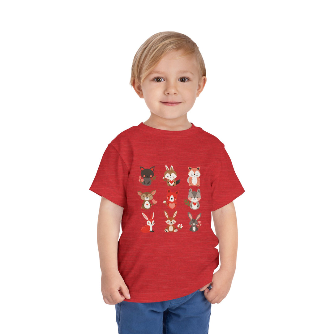 Animal Love Toddler Tee, Cute Cartoon Animals T-Shirt for Kids