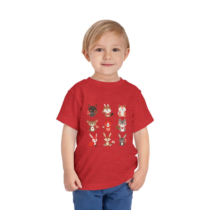 Animal Love Toddler Tee, Cute Cartoon Animals T-Shirt for Kids