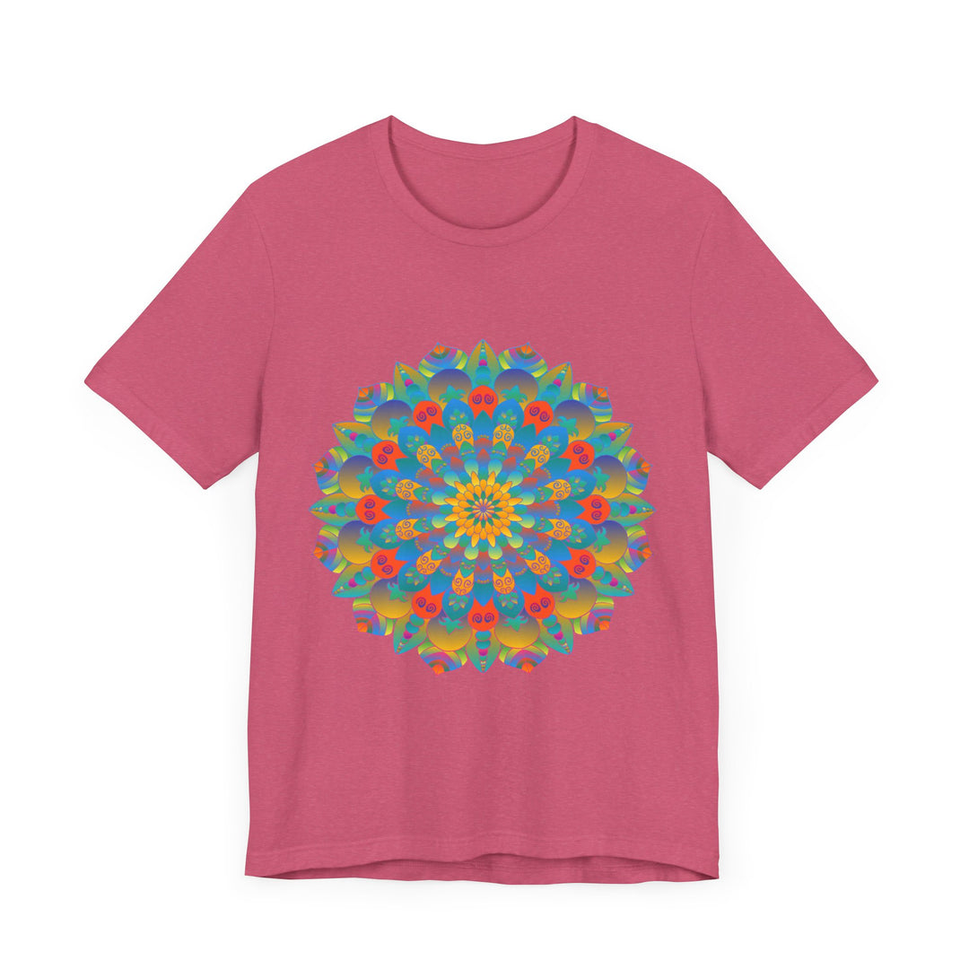 Vibrant Mandala Tee featuring an intricate and eye-catching design in various colors and patterns, perfect for adding a pop of personality to your wardrobe