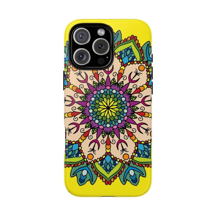 Intricate Floral Yellow Phone Case for Bold Protection and Style