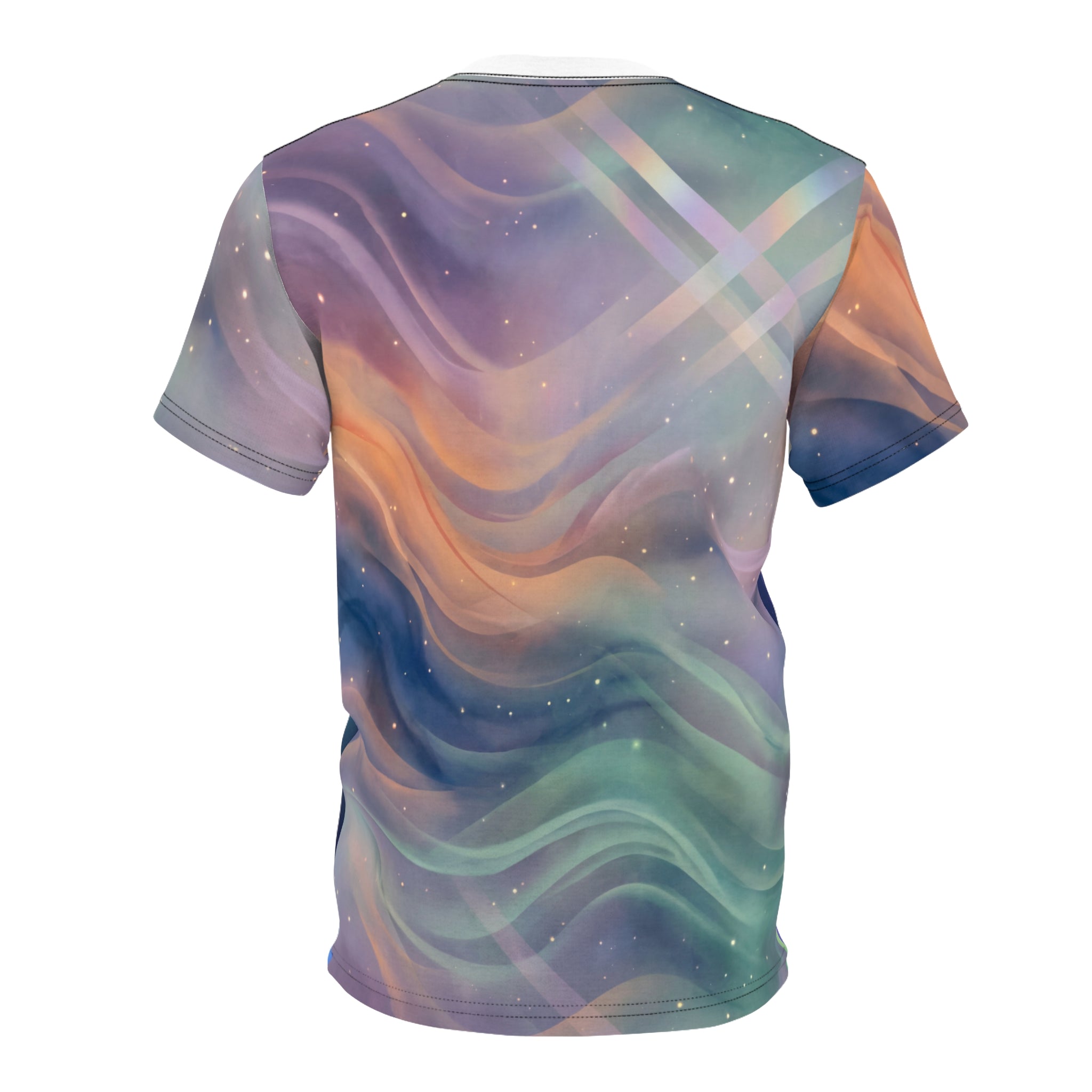 T-Shirt mit der Silhouette einer ruhigen und mystischen, leuchtenden Lotuskatze.