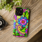 Floral Fantasy iPhone and Google Pixel Case in Bright Green Palette