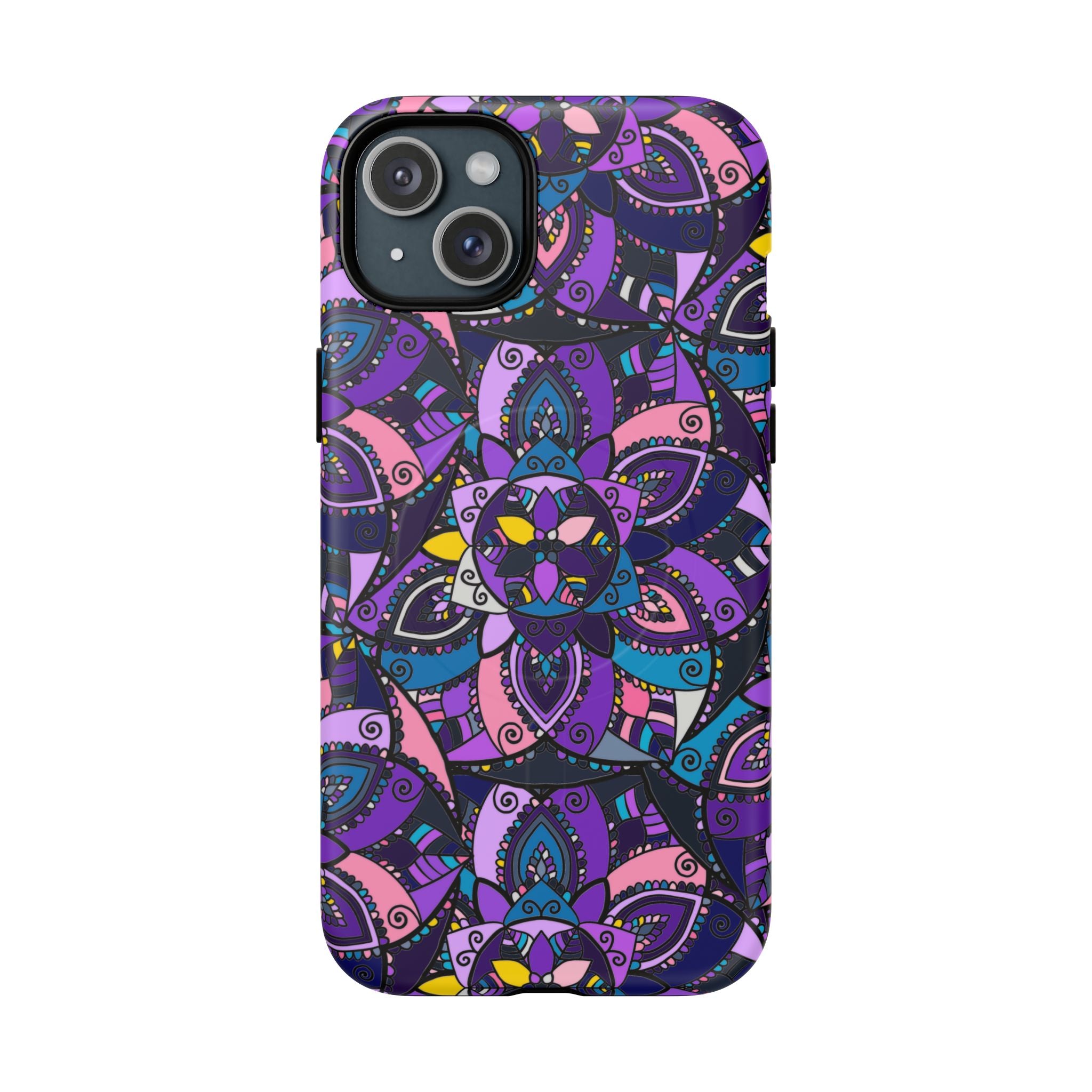 Magnetic Phone Case — Purple Mandala Floral Tough Case