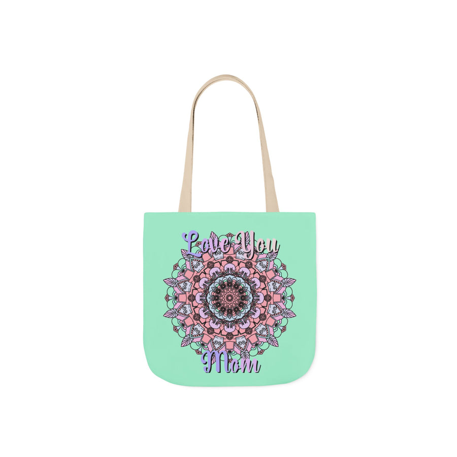 Mandala 'Love You Mom' Canvas Tote — Floral Mother's Day Gift Bag