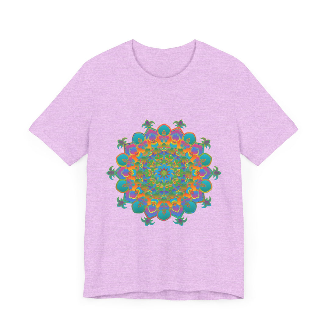 Vibrant Mandala Tee featuring a beautiful circular floral design in bright colors