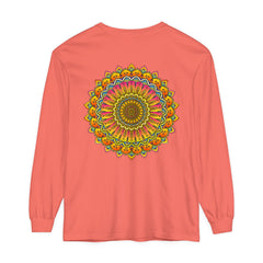 Vibrant and colorful mandala design long sleeve t-shirt for all genders