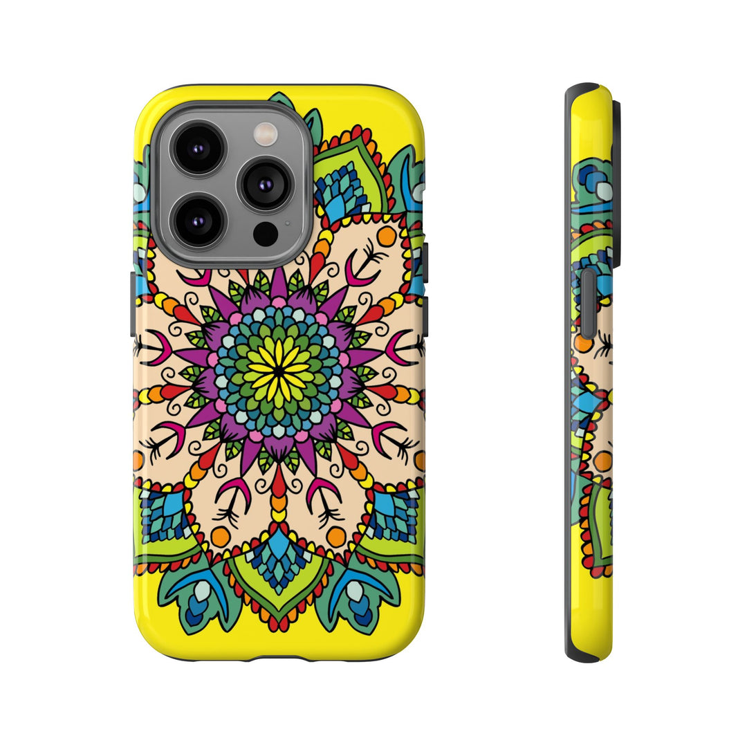 Intricate Floral Yellow Phone Case for Bold Protection and Style