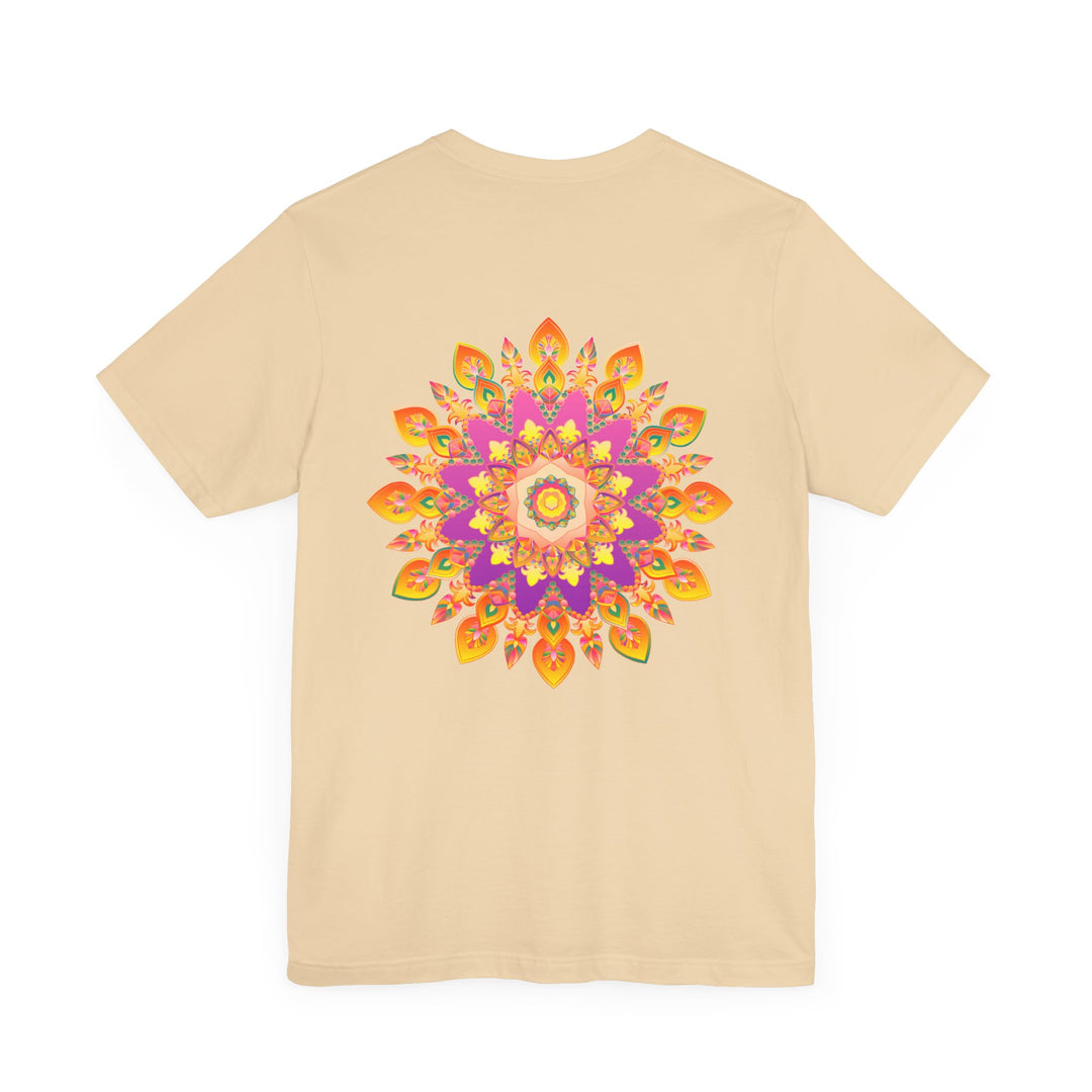 Vibrant mandala t-shirt featuring intricate design representing peace and harmony