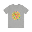 Colorful and intricate psychedelic mandala design t-shirt, perfect for those who love vibrant and trippy fashion