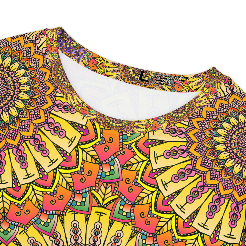 Sunflower Mandala Women's Tee — Bright Floral All-Over Print Shirt