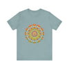 An eye-catching Vibrant Mandala Tee with intricate and colorful design