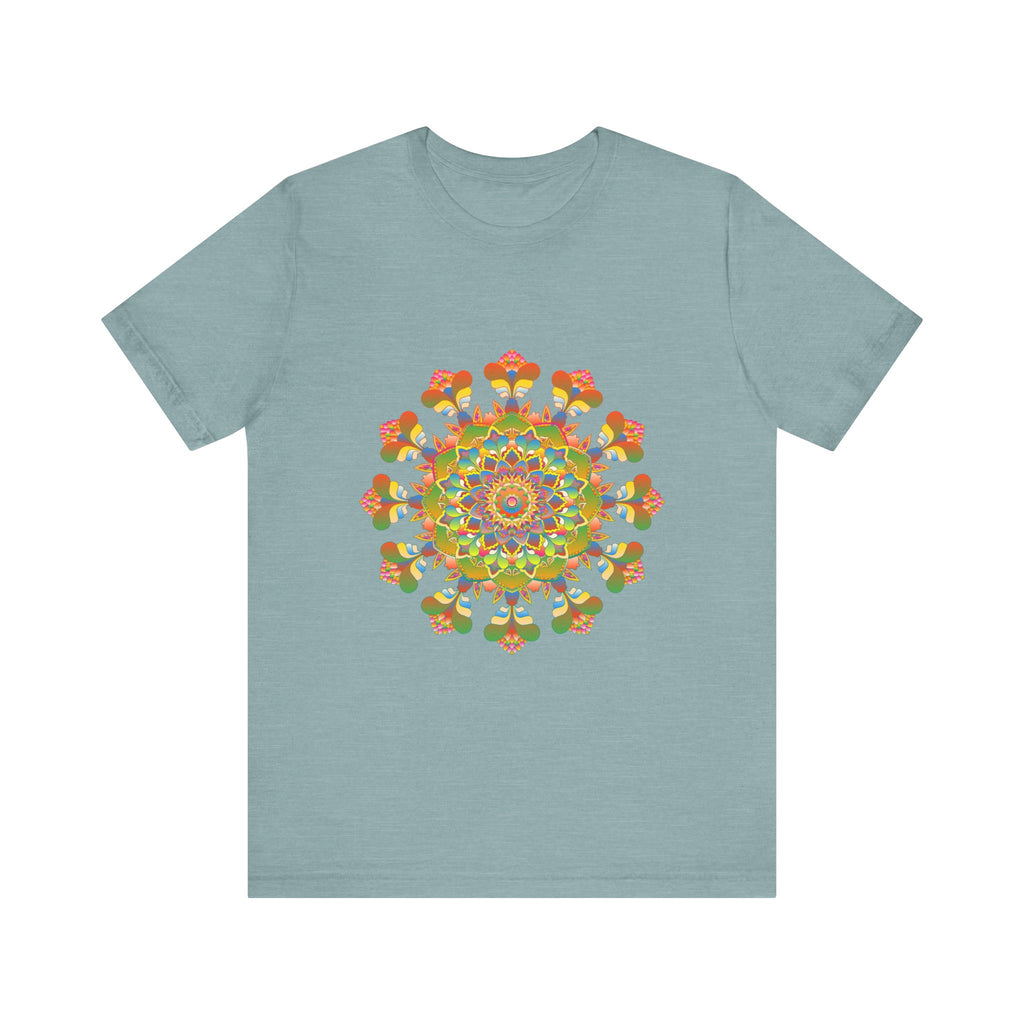 An eye-catching Vibrant Mandala Tee with intricate and colorful design