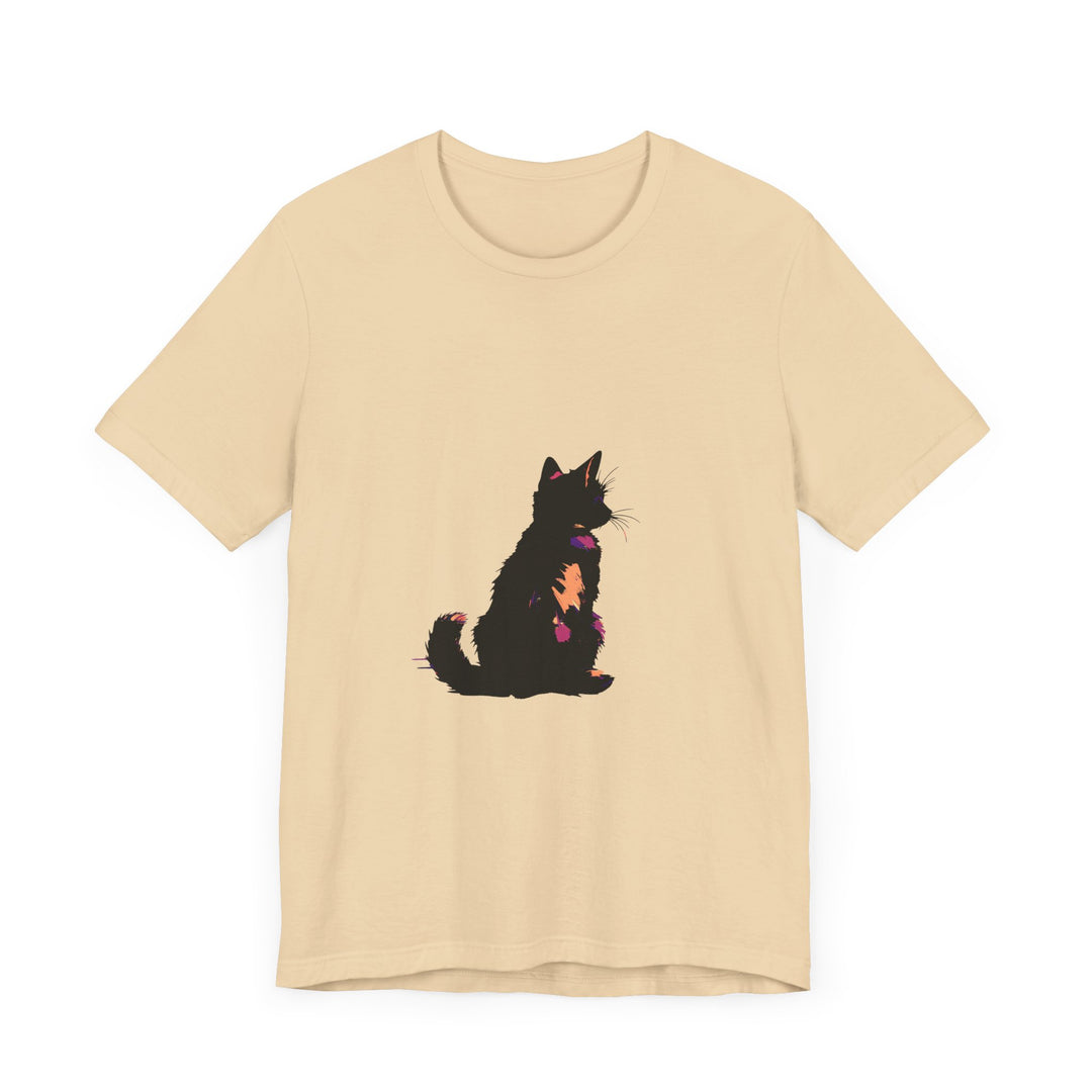 Black Cat Mystery Abstract T-Shirt featuring a unique and intriguing design