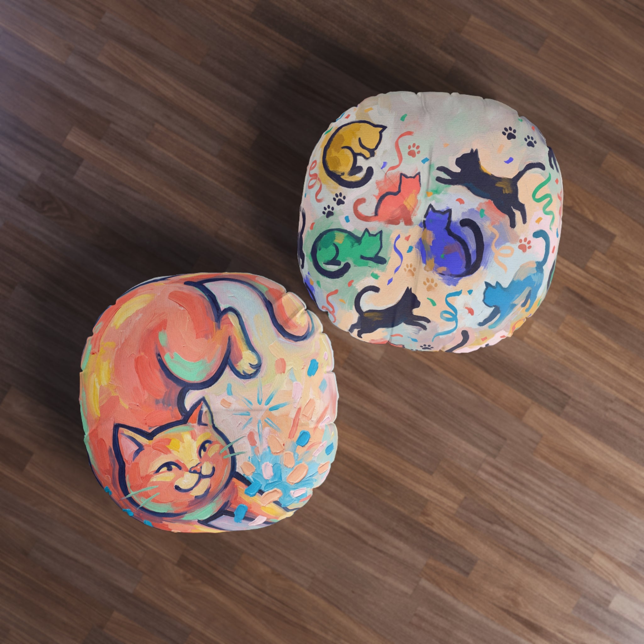 Confetti Cat Cozy Floor Pillow