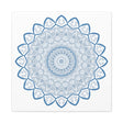 Handmade Mandala Art in Steel Blue with Intricate Design on Canvas