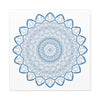 Handmade Mandala Art in Steel Blue with Intricate Design on Canvas