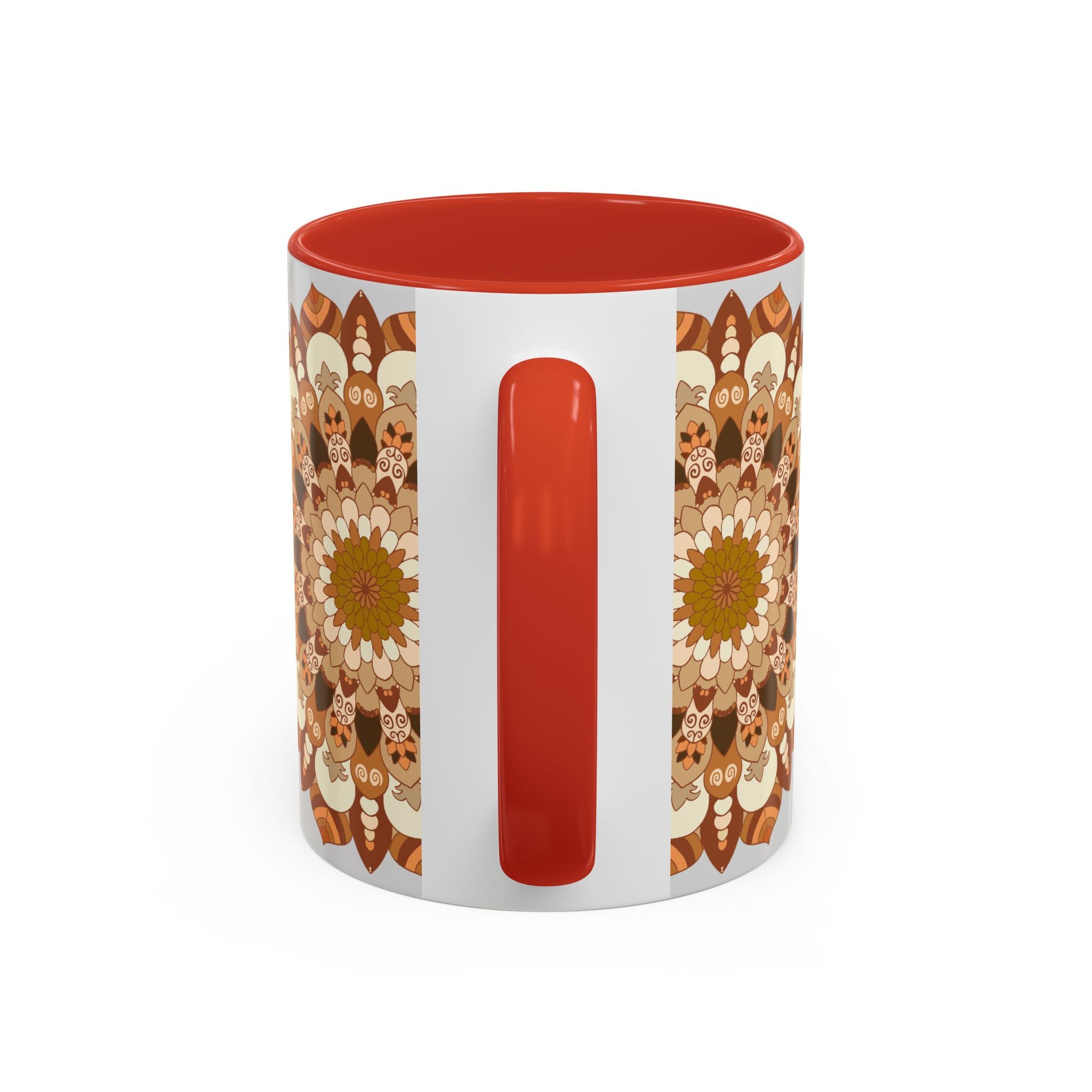 Appealing light grey mandala art mug with intricate and delicate design