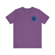 Beautiful blue mandala t-shirt featuring intricate design for spiritual peace and harmony, perfect for yoga and meditation enthusiasts
