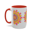 Colorful ceramic mandala art mug with intricate design for meditation and relaxation