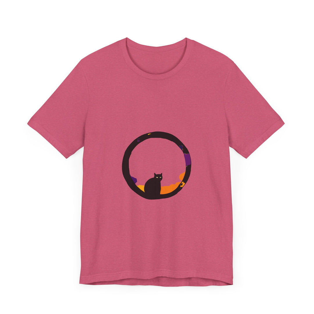 Black Cat Mystery Moon T-Shirt featuring a spooky and stylish design