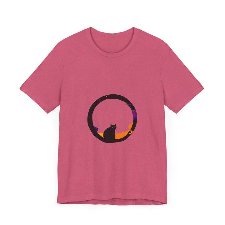 Black Cat Mystery Moon T-Shirt featuring a spooky and stylish design