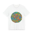 Colorful mandala tee with intricate design representing peace and tranquility