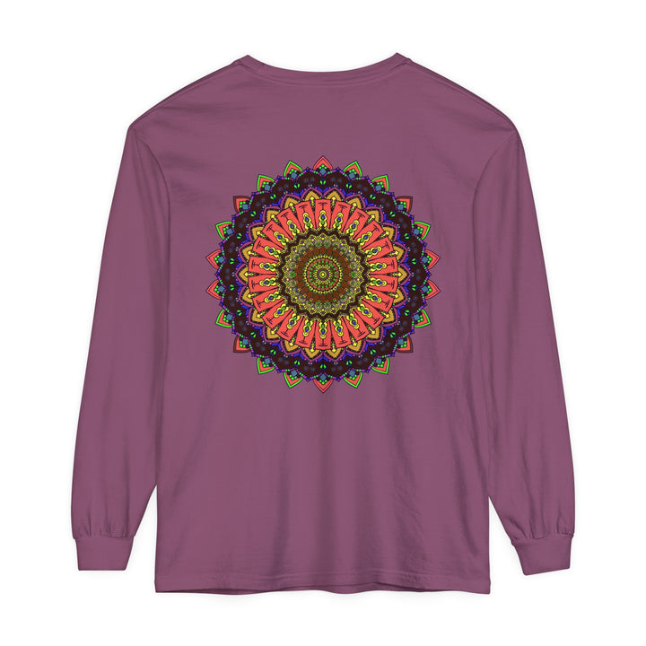 Beautiful and vibrant mandala pattern on long sleeve t-shirt