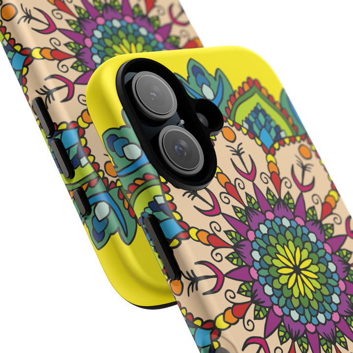 Intricate Floral Yellow Phone Case for Bold Protection and Style
