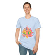 Lotus Mandala Unisex T-Shirt featuring a hand-drawn, unique design by Blululi
