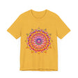 Vibrant Mandala Tee featuring intricate psychedelic art and bold, eye-catching colors