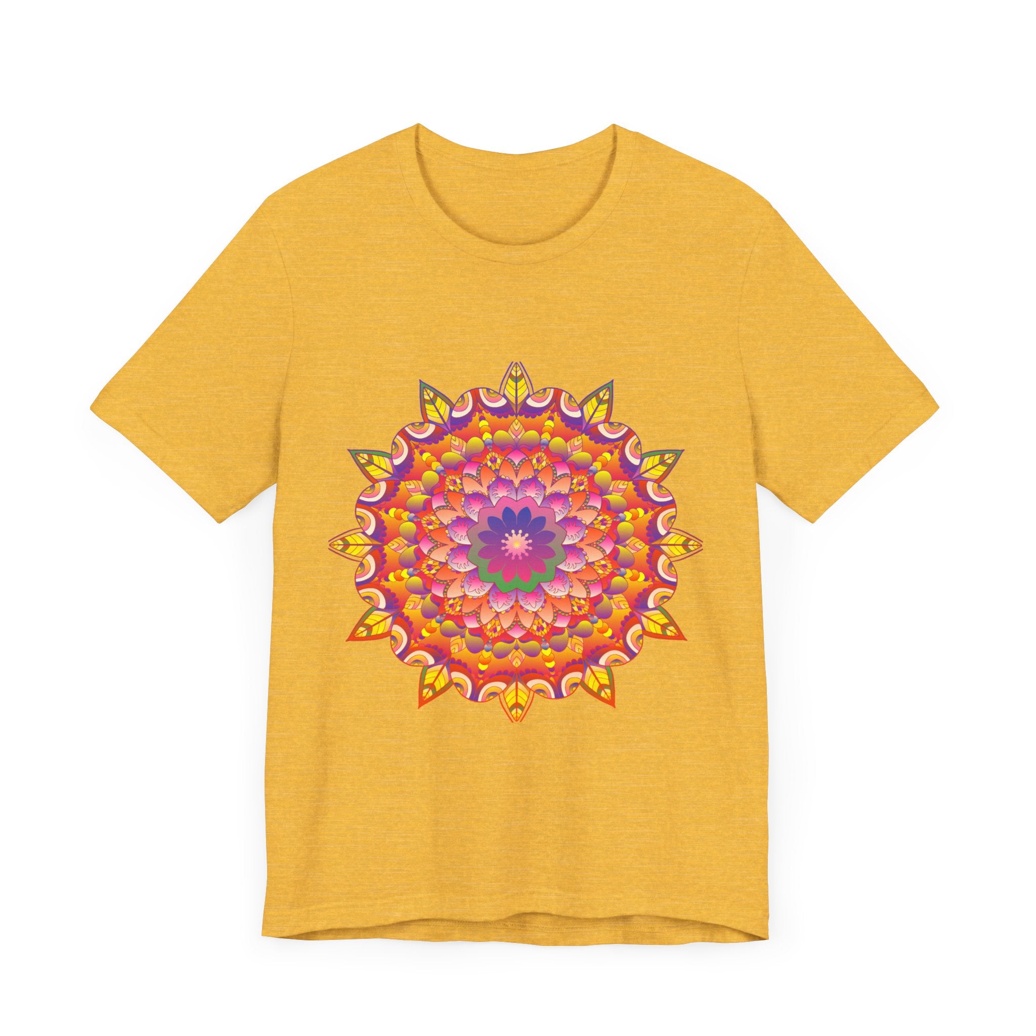 Vibrant Mandala Tee featuring intricate psychedelic art and bold, eye-catching colors