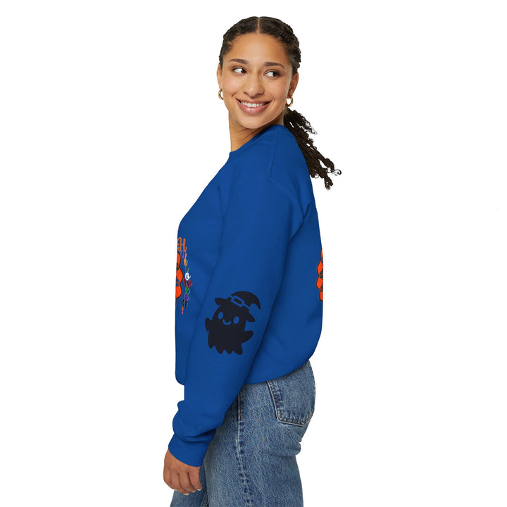 Unisex heavy blend crewneck sweatshirt with cute Halloween ghosts design