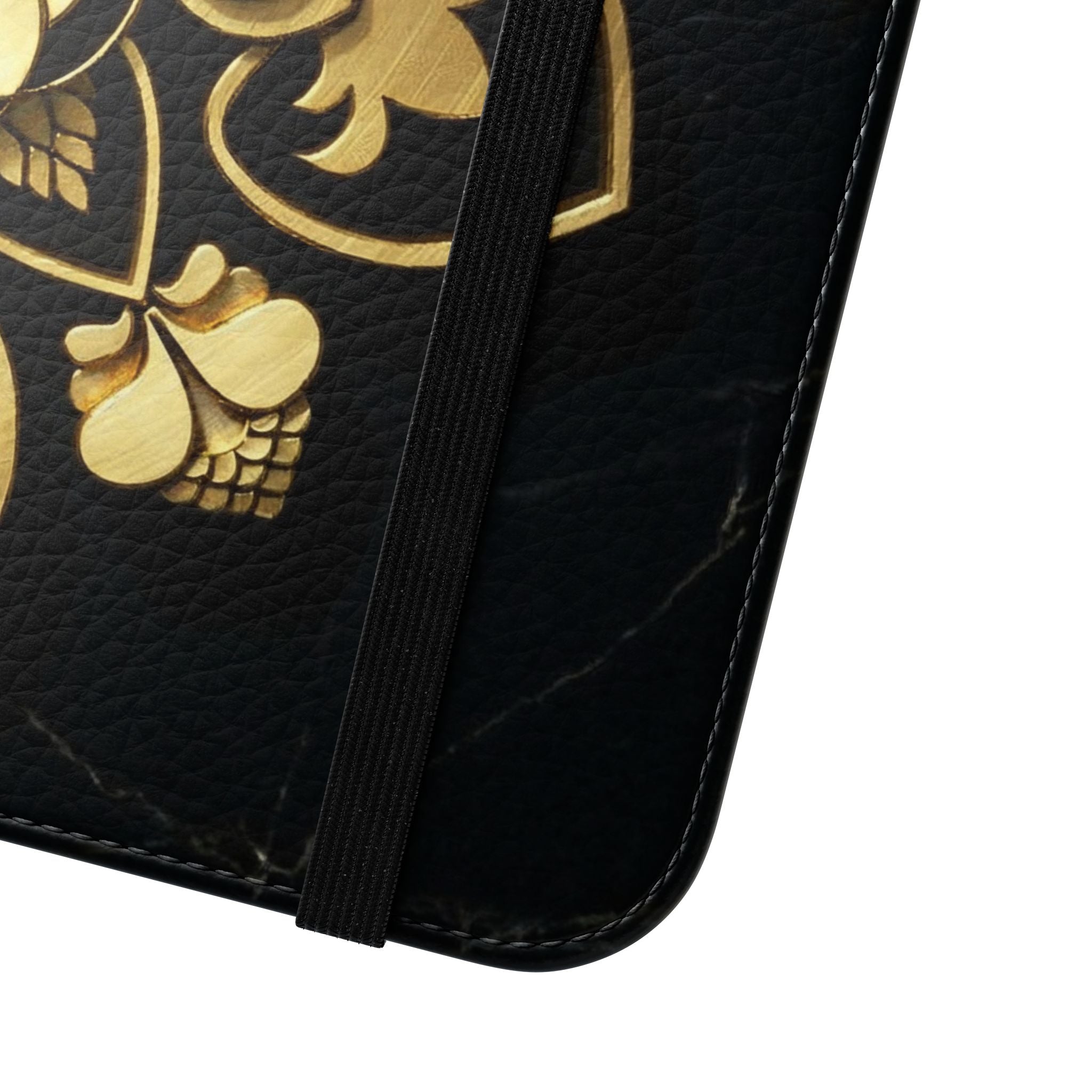 Gold Mandala Flip Phone Case – Luxury Floral Wallet Cover