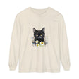Black Cat Watercolor Floral Unisex T-Shirt featuring a beautiful hand-painted cat surrounded by vibrant flowers on a comfortable, gender-neutral t-shirt