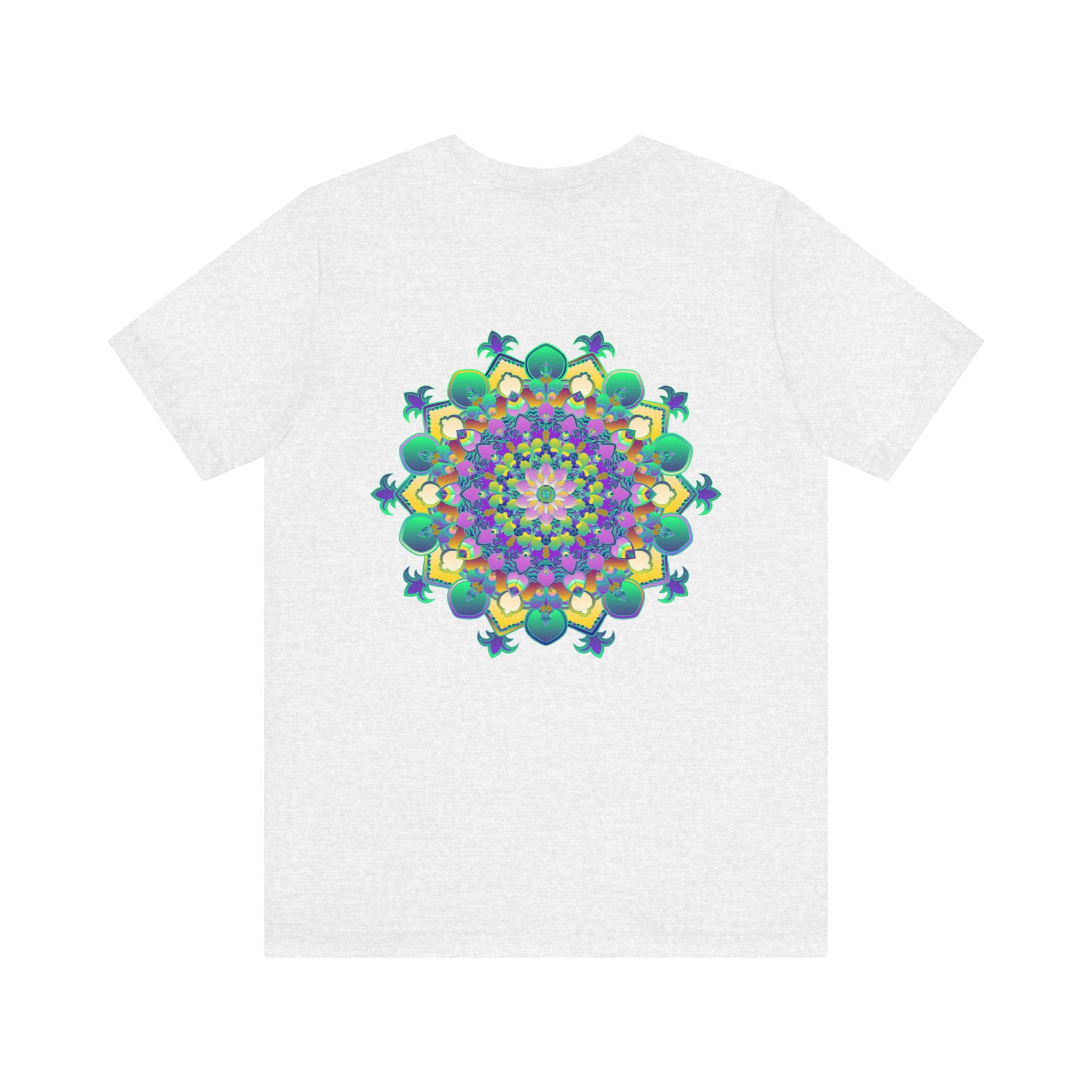 Vibrant Mandala Tee featuring a colorful and intricate design symbolizing spiritual peace and harmony, perfect for meditation and mindfulness practices