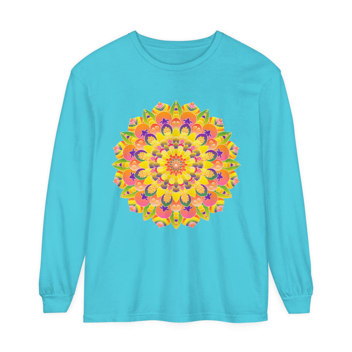 Colorful and intricate mandala design long sleeve t-shirt for all genders