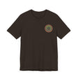 Woman practicing mindfulness in Vibrant Mandala Tee - Spiritual Peace & Harmony shirt