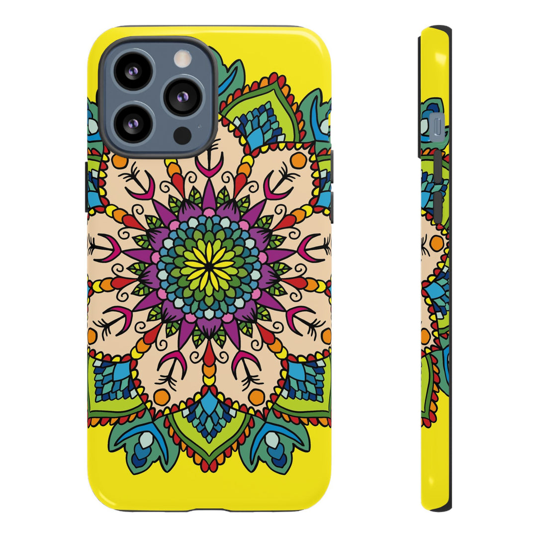 Intricate Floral Yellow Phone Case for Bold Protection and Style