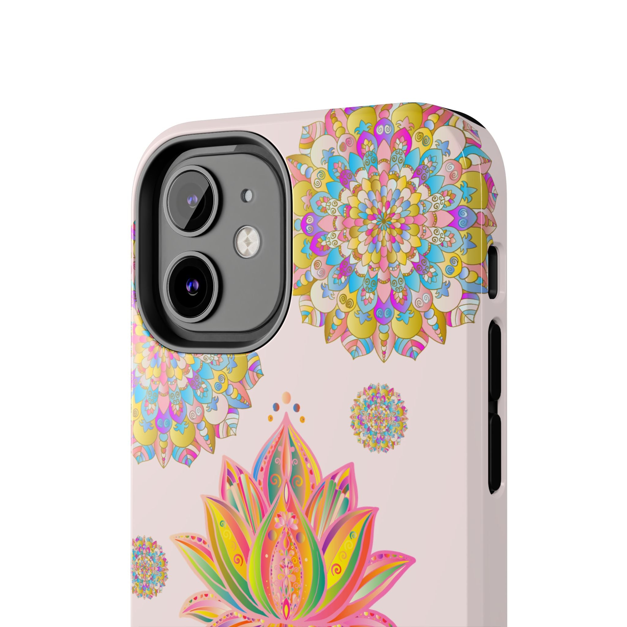 Beautiful light pink lotus flower mandala design phone case for protection