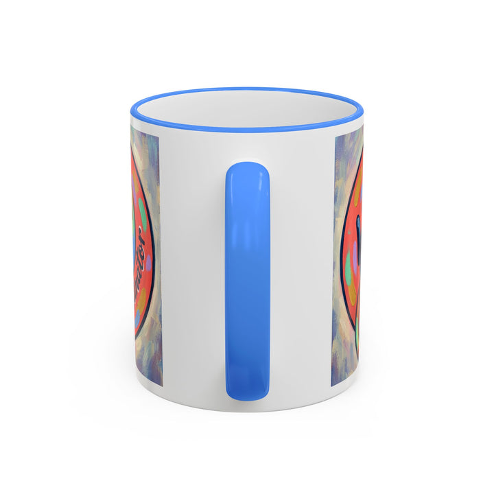 Colorful Paw Print Pet Lover Accent Rim Mug (11oz/15oz)