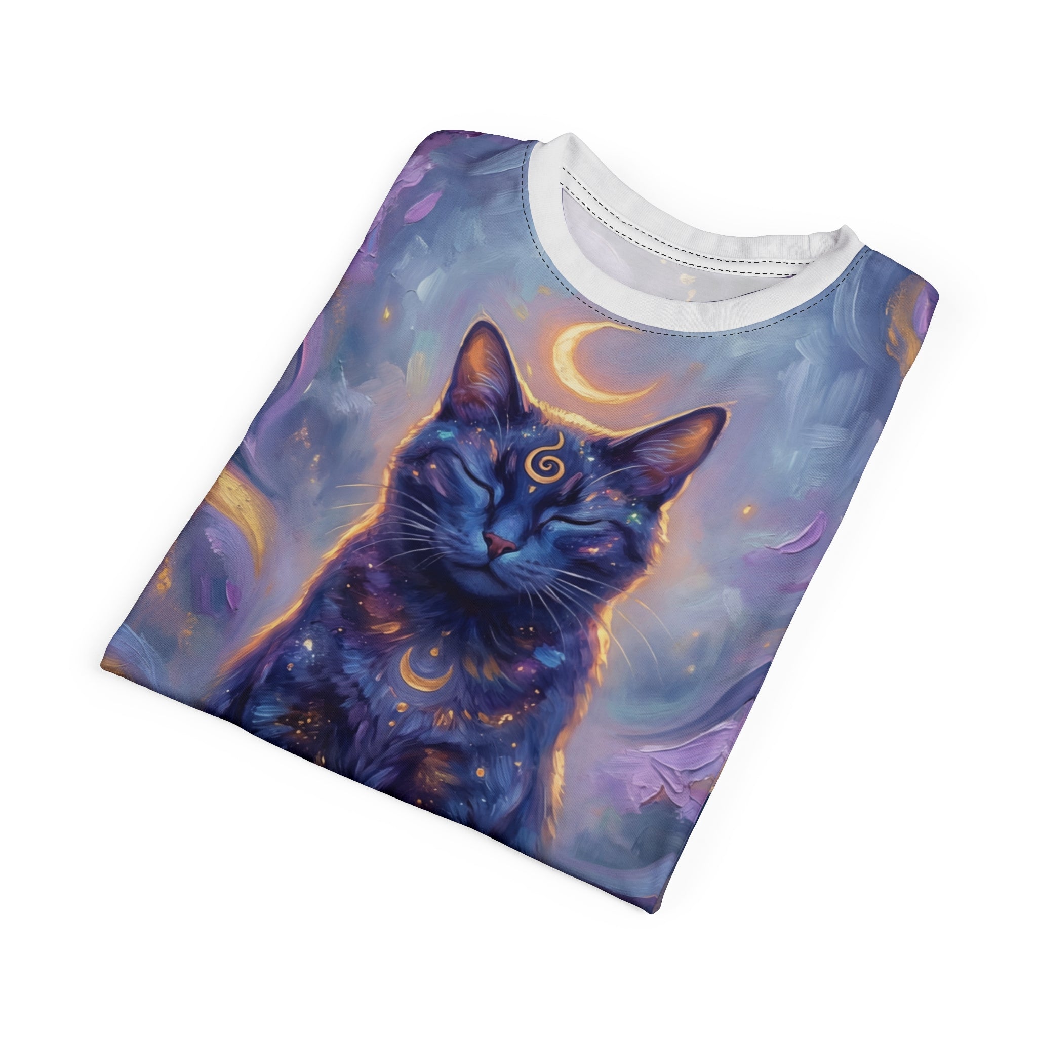 Mystic Cat Spirit Oil Painting All-Over Tee