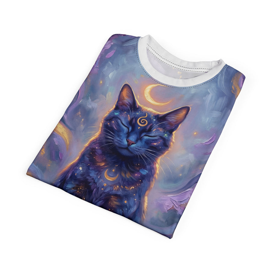 Mystic Cat Spirit Oil Painting All-Over Tee