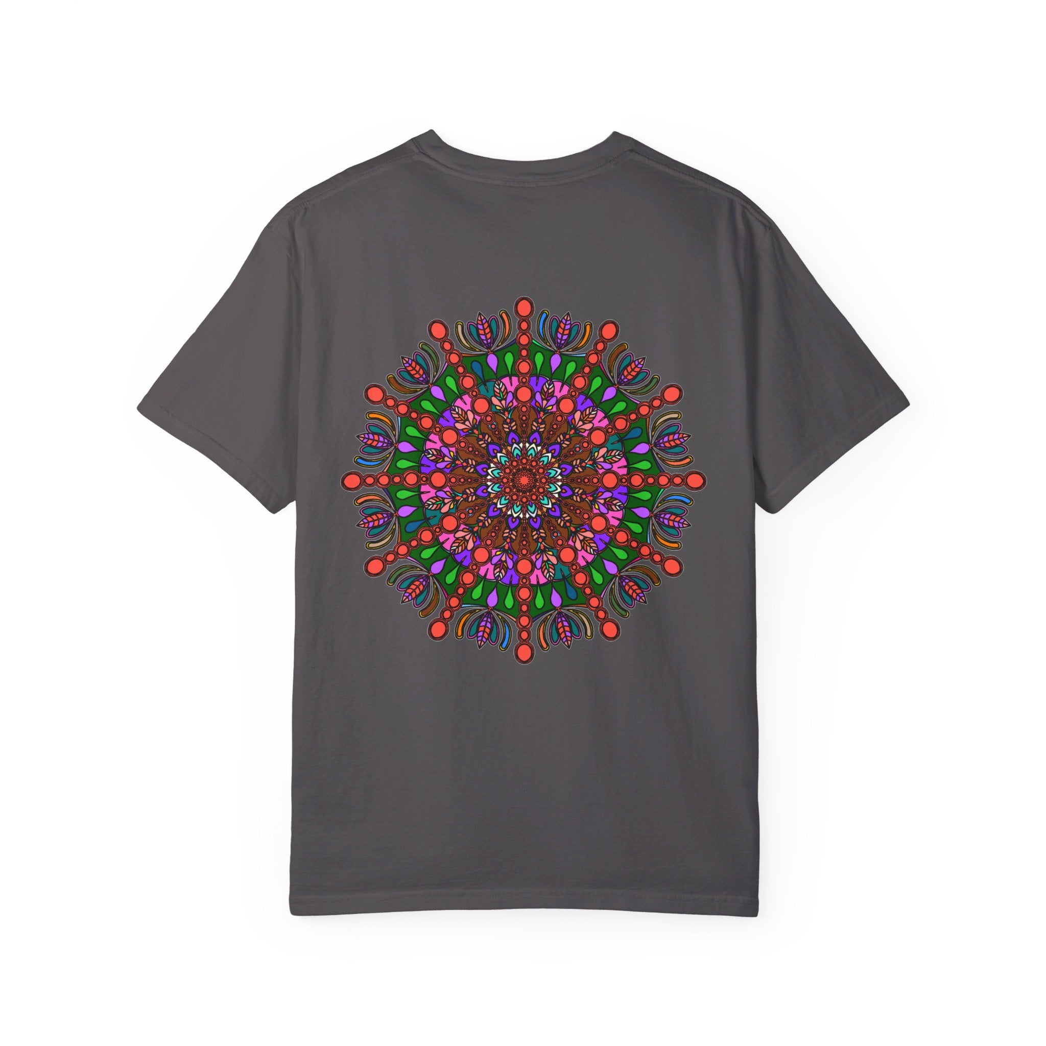 Unisex Mandala T-Shirt made of 100% Ring-Spun Cotton with Hand-Drawn Mandala Art, Garment-Dyed for Extra Comfort