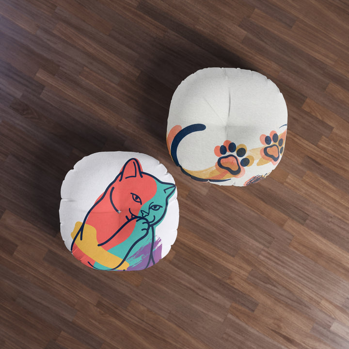 Sarcastic Cat Double-Exposure Floor Pillow