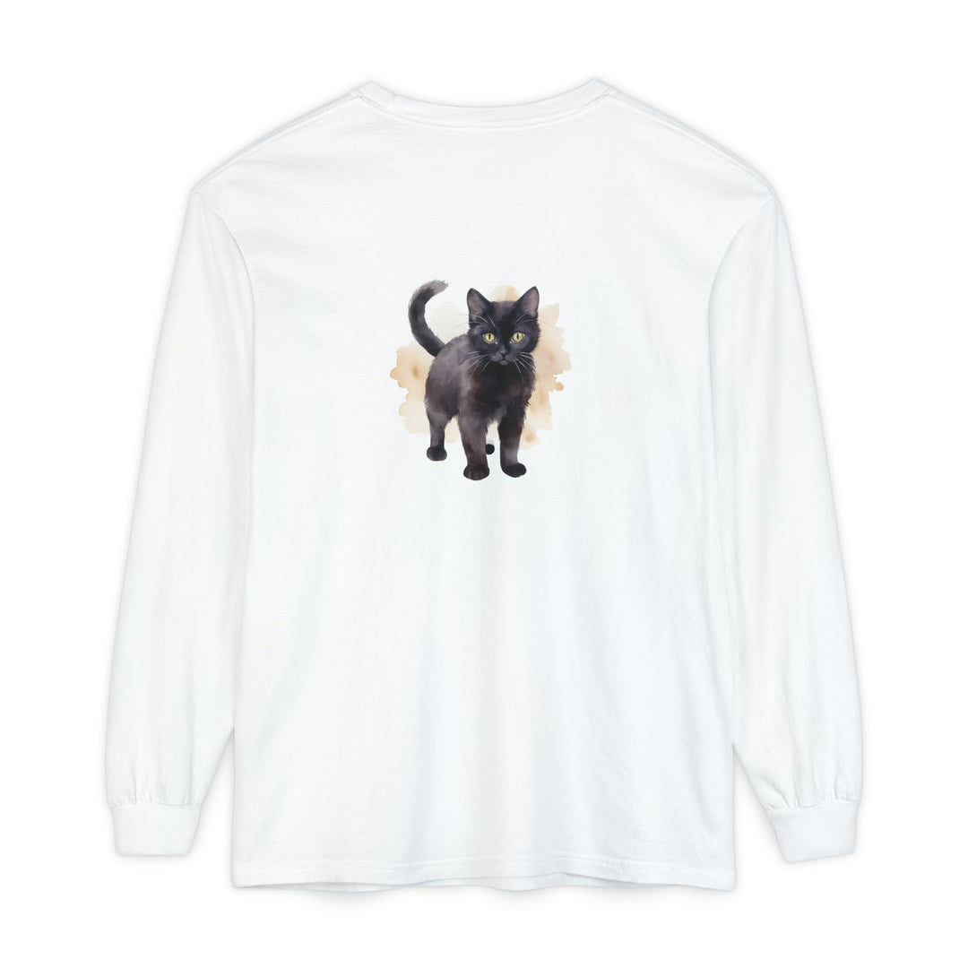 Black Cat Watercolor - Unisex Long Sleeve Tee