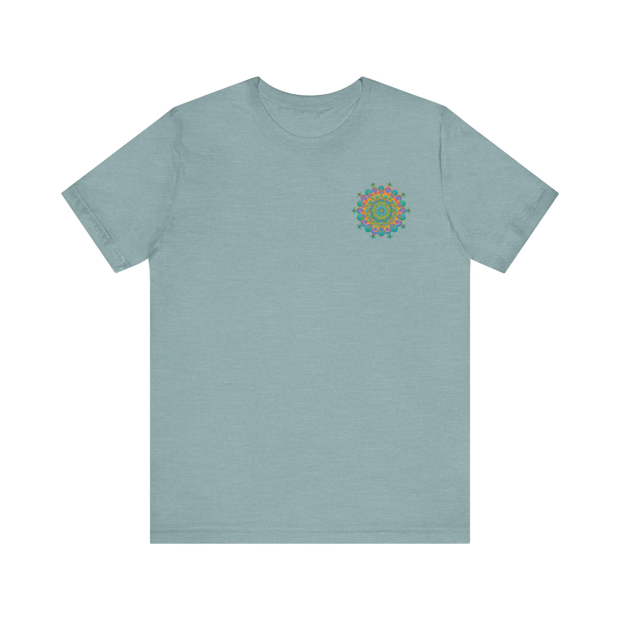 Colorful and intricate mandala tee shirt promoting spiritual peace and harmony