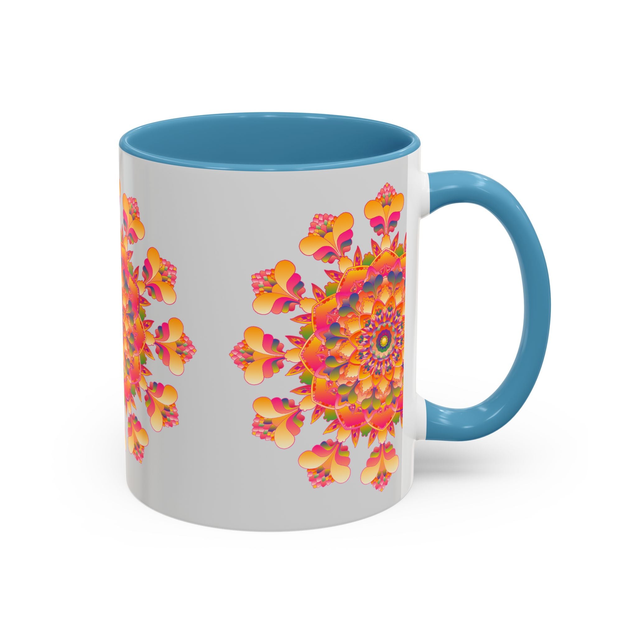 Colorful Mandala Art Mug with intricate Floral Design and Geometric Patterns