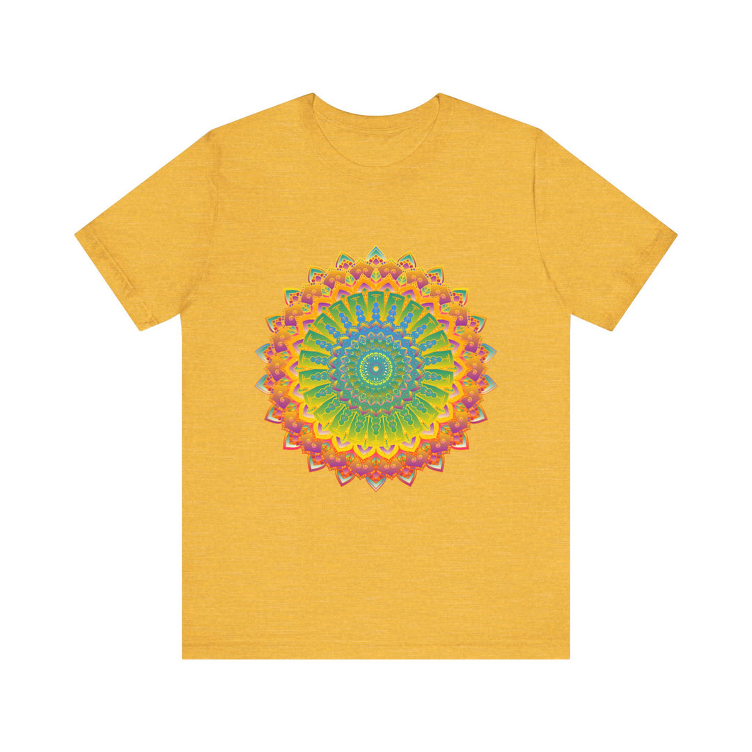 Vibrant Mandala Tee showcasing detailed, intricate art and design in bold colors